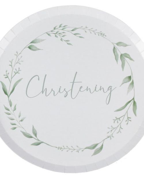 Botanical Christening Plates 8pk