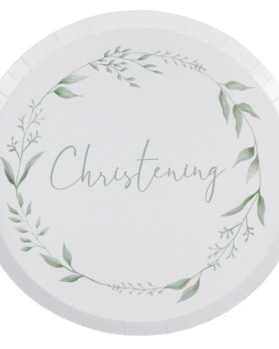 Botanical Christening Plates 8pk