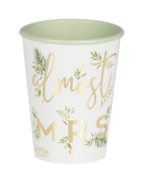 Botanical Hen Gold Almost Mrs Cups 8pk