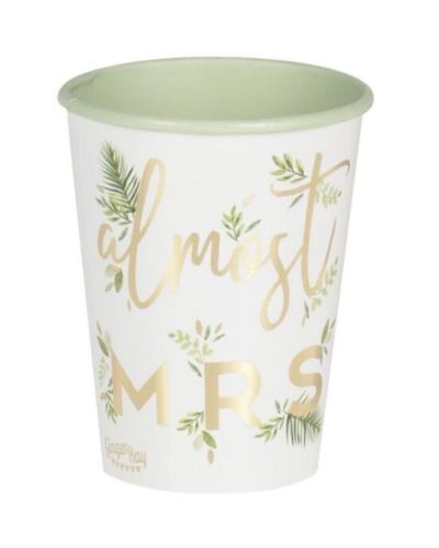 Botanical Hen Gold Almost Mrs Cups 8pk