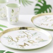 Botanical Hen Gold Almost Mrs Plates 8pk