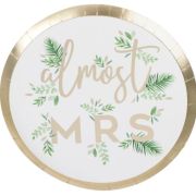 Botanical Hen Gold Almost Mrs Plates 8pk