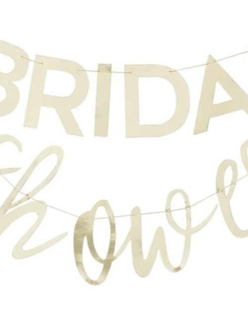 Botanical Hen Gold Bridal Shower Banner