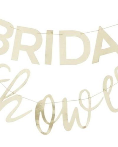 Botanical Hen Gold Bridal Shower Banner