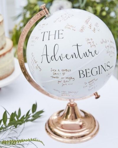 Botanical Wedding Globe Guest Book Alternative