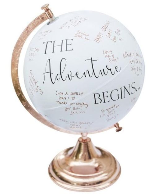 Botanical Wedding Globe Guest Book Alternative