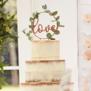 Botanical Wedding Love Cake Topper