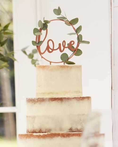 Botanical Wedding Love Cake Topper