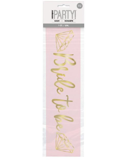 Bride to Be Sash – Pink & Gold