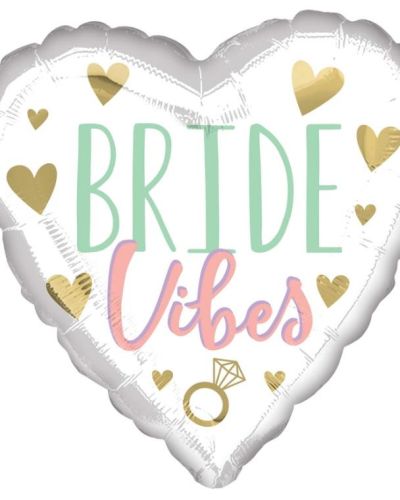 Bride Vibes Heart Shaped Foil Balloon