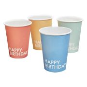 Brights Happy Birthday Cups 8pk