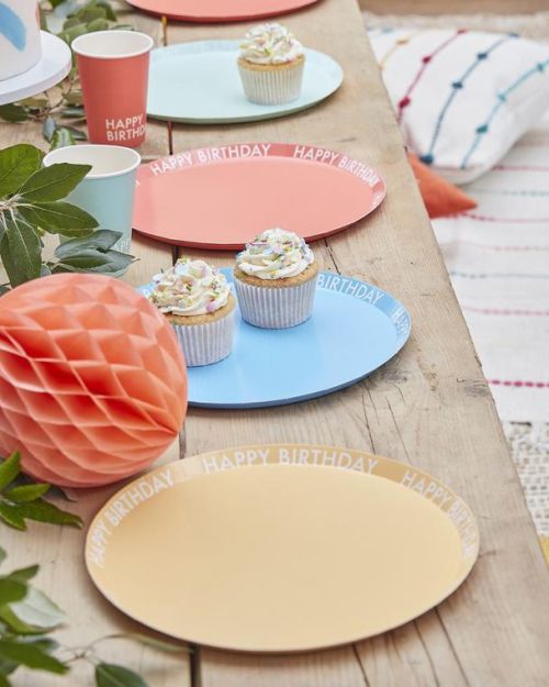 Brights Happy Birthday Plates 8pk