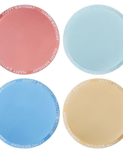Brights Happy Birthday Plates 8pk