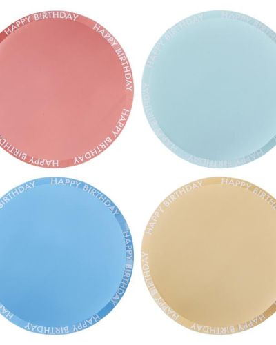 Brights Happy Birthday Plates 8pk