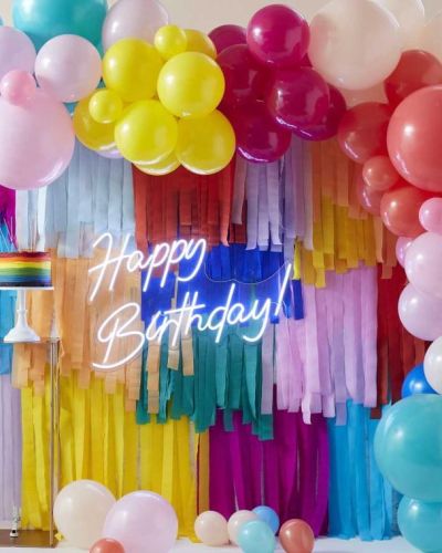 Brights Streamer & Balloon Backdrop