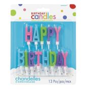 Rainbow Happy Birthday Candle Set