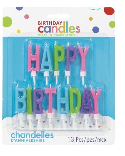 Rainbow Happy Birthday Candle Set
