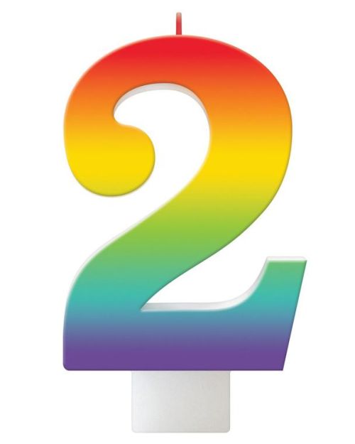 Bright Rainbow Candle – No. 2