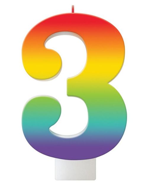 Bright Rainbow Candle – No. 3
