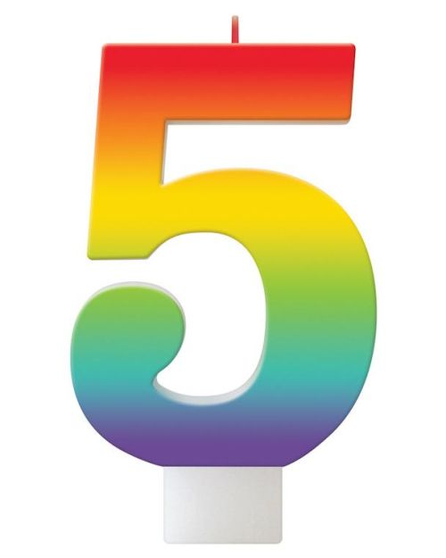 Bright Rainbow Candle – No. 5