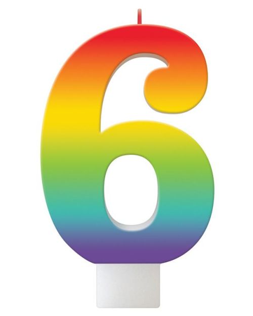 Bright Rainbow Candle – No. 6