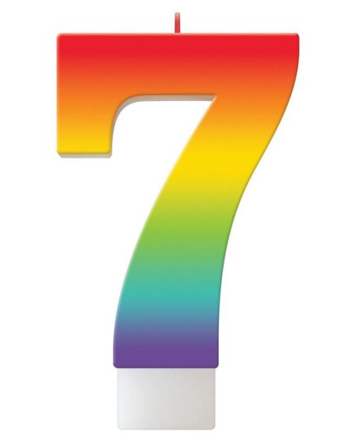Bright Rainbow Candle – No. 7