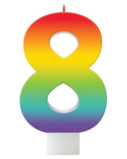 Bright Rainbow Candle – No. 8