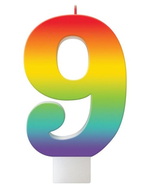 Bright Rainbow Candle – No. 9