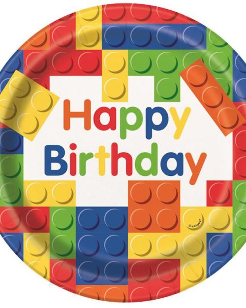 Building Blocks Dinner Plates 8pk