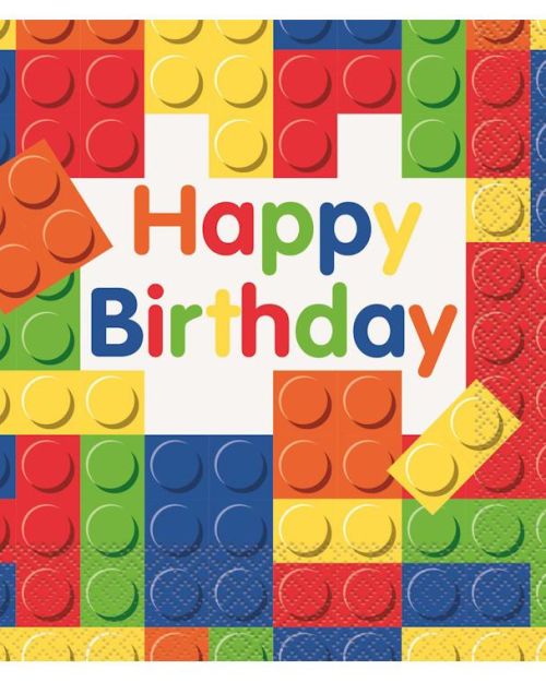 Building Blocks Lunch Napkins 16pk