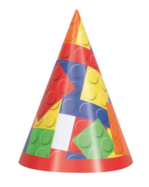 Building Blocks Party Hats 8pk