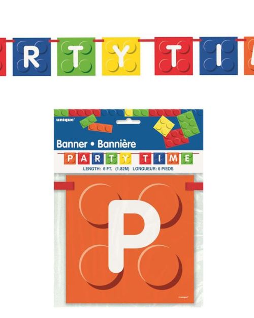 Building Blocks Party Time Banner