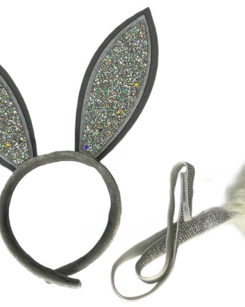 Glitter Bunny Ears & Tail Set