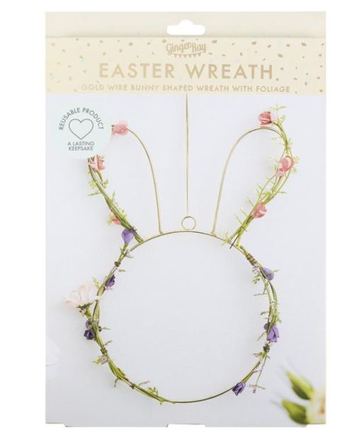 Bunny Wreath with Foliage