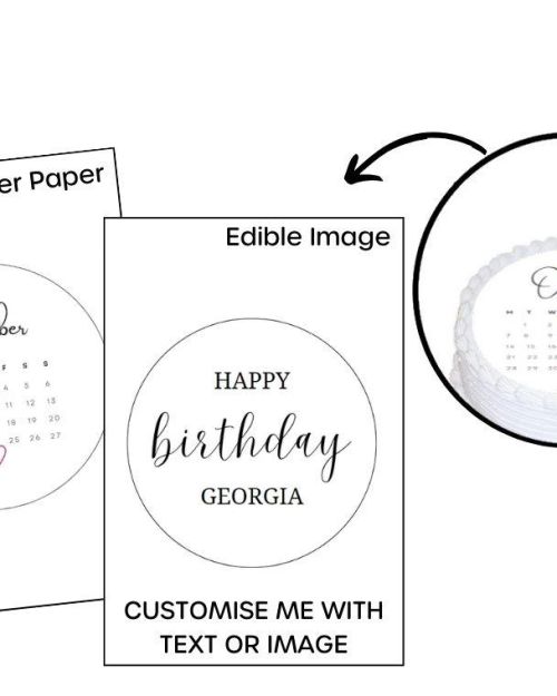 Custom Calendar Burnaway Edible Image Set