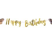 Butterfly Shimmer Happy Birthday Banner