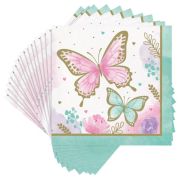 Butterfly Shimmer Lunch Napkins 16pk