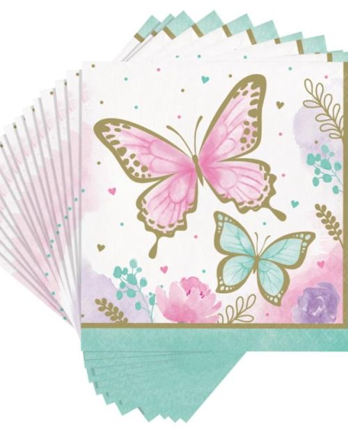 Butterfly Shimmer Lunch Napkins 16pk