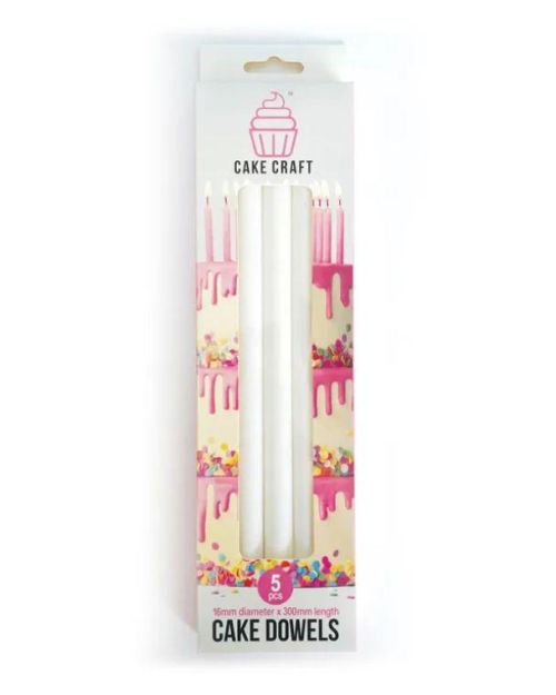 Cake Craft Dowels 5pk – 1.6cm x 30cm