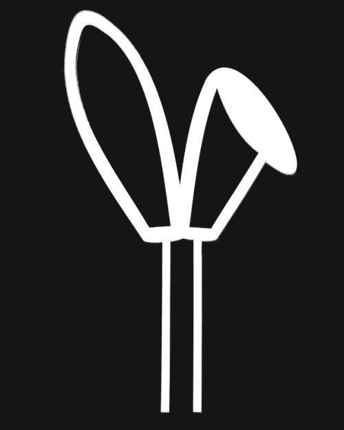 Bunny Ears Cake Topper – White