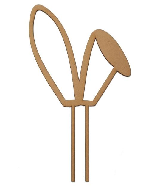 Bunny Ears Cake Topper – Wooden