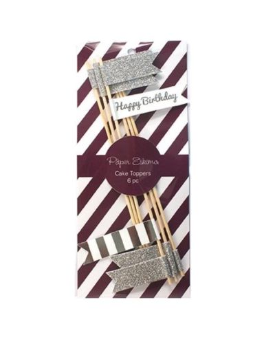 Cake Topper Silver – Flags
