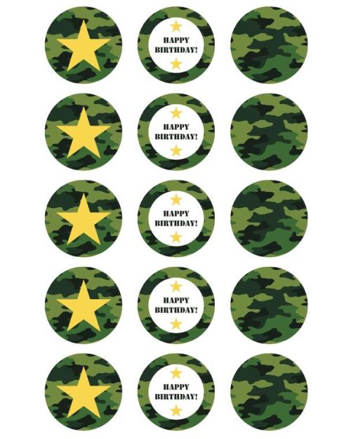 Edible Icing Cupcake Images – Camo