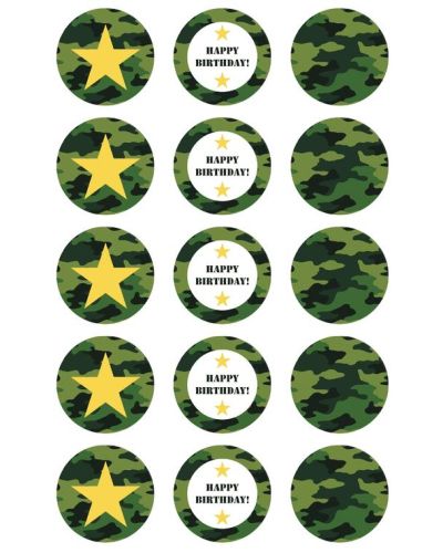 Edible Icing Cupcake Images – Camo