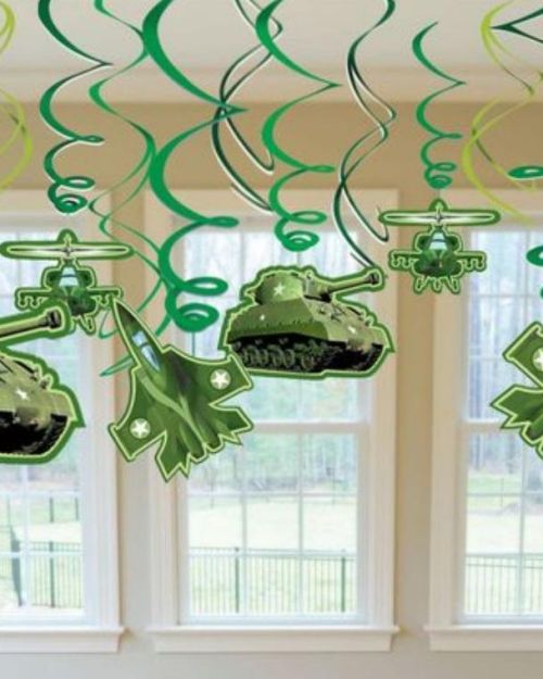 Camouflage Hanging Swirl Decorations