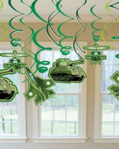 Camouflage Hanging Swirl Decorations