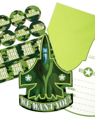 Camouflage Party Invitations 8pk