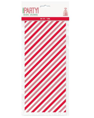 Candy Cane Striped Large Cello Bags 20pk