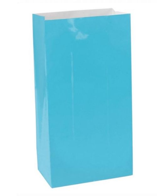 Paper Treat Bags 12pk Caribbean Blue