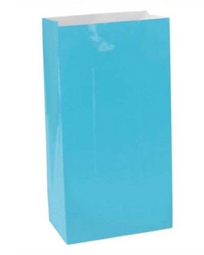 Paper Treat Bags 12pk Caribbean Blue